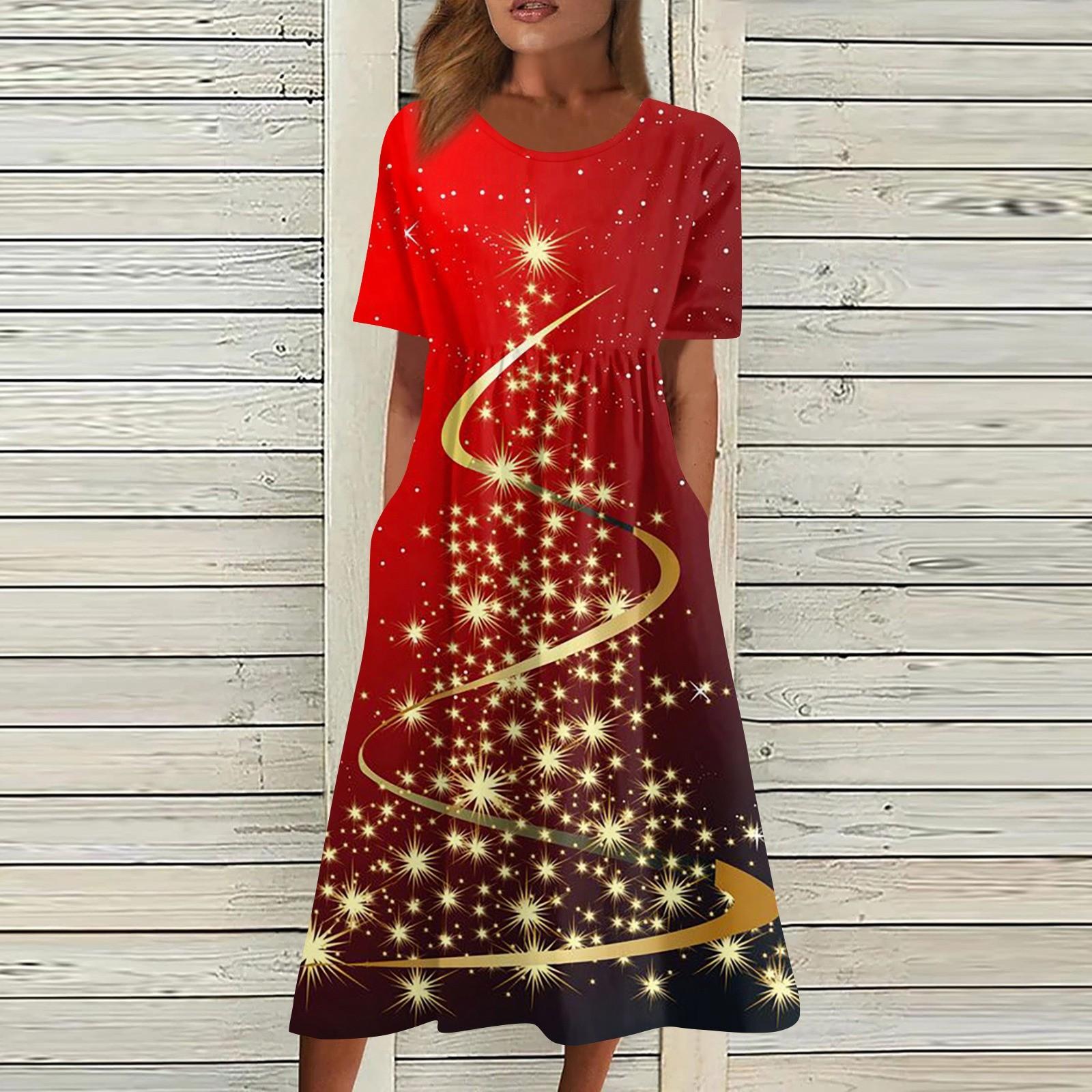 Women s Casual Fashion Christmas Print O-neck Dress L винний
Women s Casual Fashion Christmas Print O-neck Dress L винний