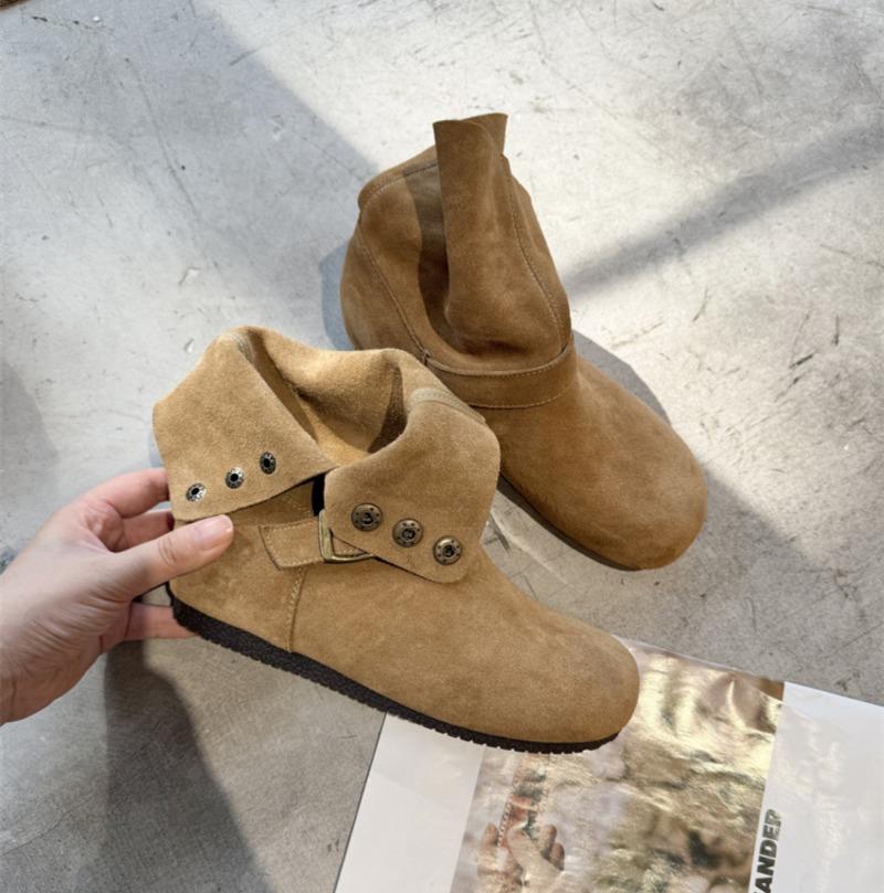 Heightened Booties Four Seasons Round Toe Suede Studded Soft Sole Anti-Slip Wear-Resistant Flats 40 хакі
Heightened Booties Four Seasons Round Toe Suede Studded Soft Sole Anti-Slip Wear-Resistant Flats 40 хакі