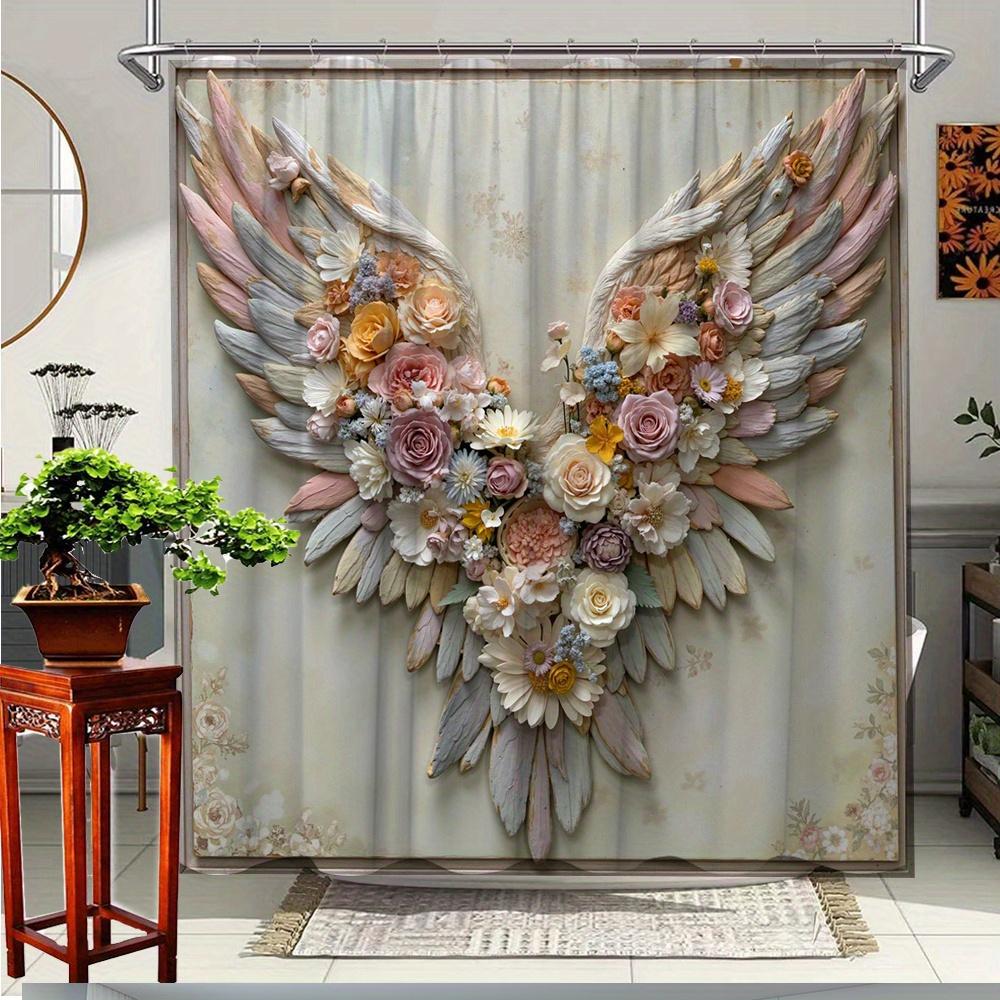 1Pc Angel Wings Floral Shower Curtain Bathroom Decor Polyester Fabric With 12 Hooks 70.8X70.8 Inches Bathtub Divider Wall Hangin W60H190(CM)-1 Pcs
1Pc Angel Wings Floral Shower Curtain Bathroom Decor Polyester Fabric With 12 Hooks 70.8X70.8 Inches Bathtub Divider Wall Hangin W60H190(CM)-1 Pcs