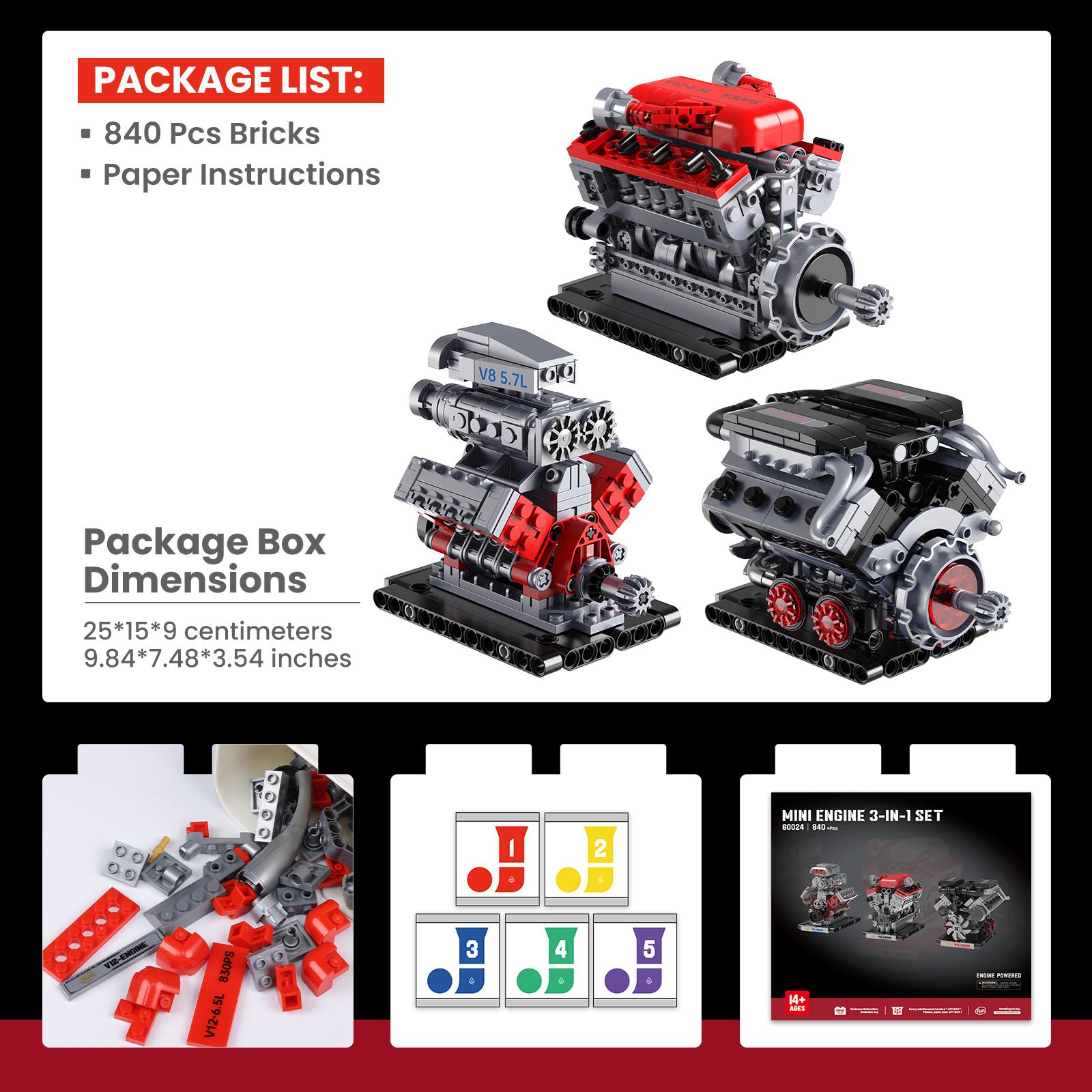 711Pcs Sports Car Engine 3-In-1 Construction Blocks Toys Set, Creative Household Decor, Engine Model Assembly Toy, Kids Birthday Present
711Pcs Sports Car Engine 3-In-1 Construction Blocks Toys Set, Creative Household Decor, Engine Model Assembly Toy, Kids Birthday Present