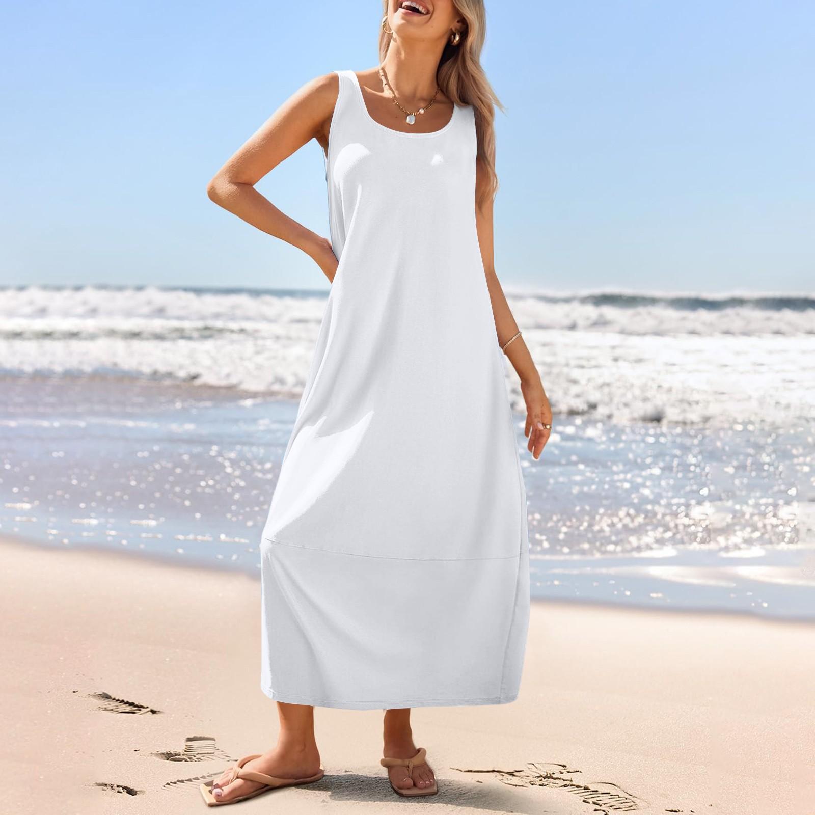 Женский повседневный длинный сарафан, летнее пляжное платье, круглый вырез, без рукавов, свободный сарафан XXL белый
Женский повседневный длинный сарафан, летнее пляжное платье, круглый вырез, без рукавов, свободный сарафан XXL белый