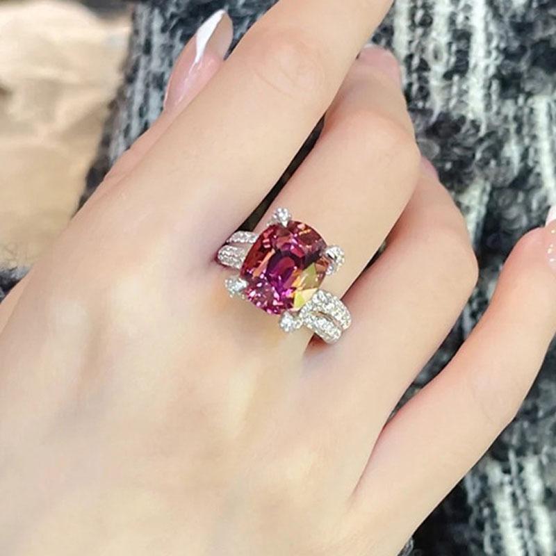 Classical 4 Claws Pure Sterling Silver Color Rings For Women Round Ruby Cubic Zircon Open Rings Wedding Band Gift resizable
Classical 4 Claws Pure Sterling Silver Color Rings For Women Round Ruby Cubic Zircon Open Rings Wedding Band Gift resizable