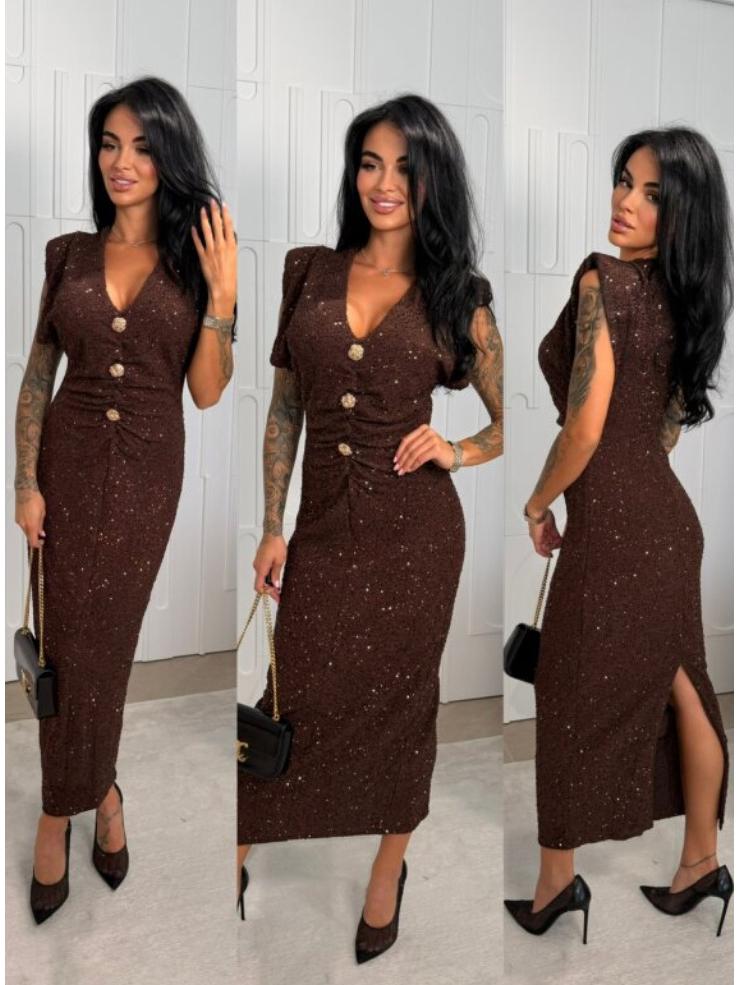 2025 Silver Sequin V-Neck Slit Bodycon Skirt XL темно-коричневого кольору
2025 Silver Sequin V-Neck Slit Bodycon Skirt XL темно-коричневого кольору