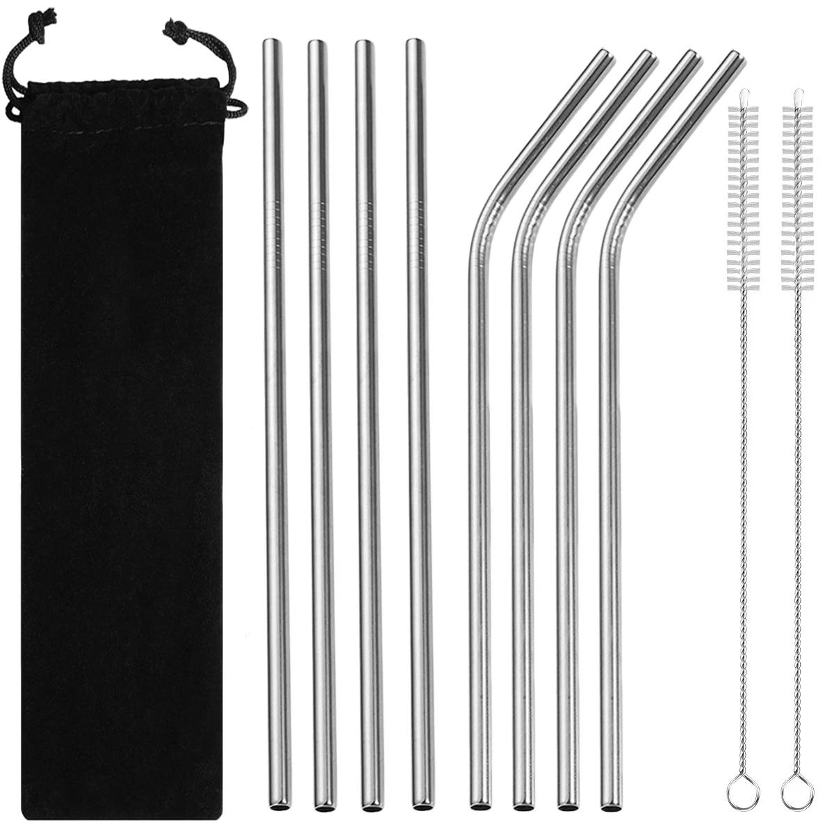 8Pcs Reusable Stainless Steel Straw Set Straight Curved Drinking Straw Set Juice Milk Tea Straw Bar Party Kitchen Accessories
8Pcs Reusable Stainless Steel Straw Set Straight Curved Drinking Straw Set Juice Milk Tea Straw Bar Party Kitchen Accessories