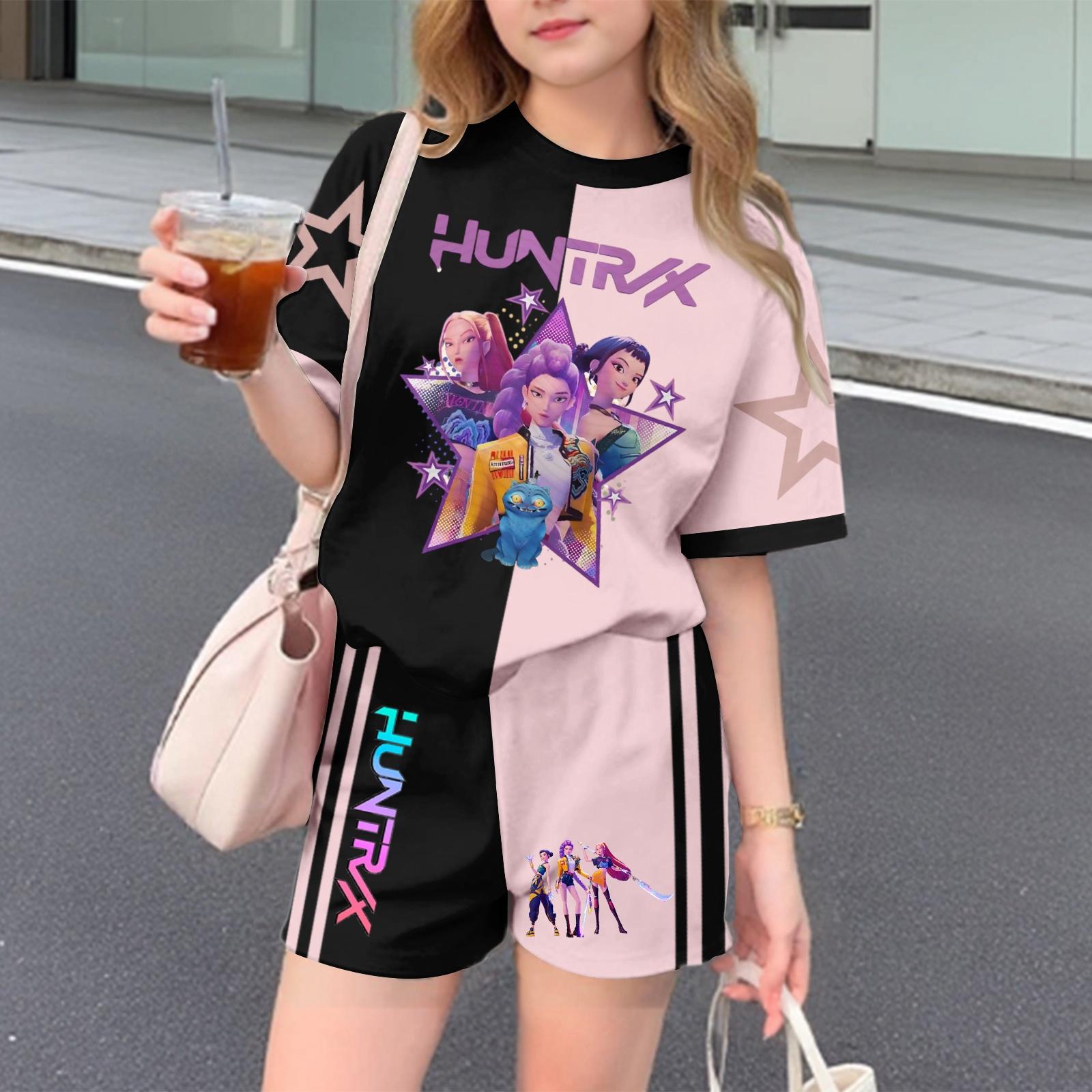 Girls Two Piece Short Sleeve T Shirt and Shorts Set Casual Outfit with Printed Graphic Design Summer Clothes for Kids 110
Girls Two Piece Short Sleeve T Shirt and Shorts Set Casual Outfit with Printed Graphic Design Summer Clothes for Kids 110