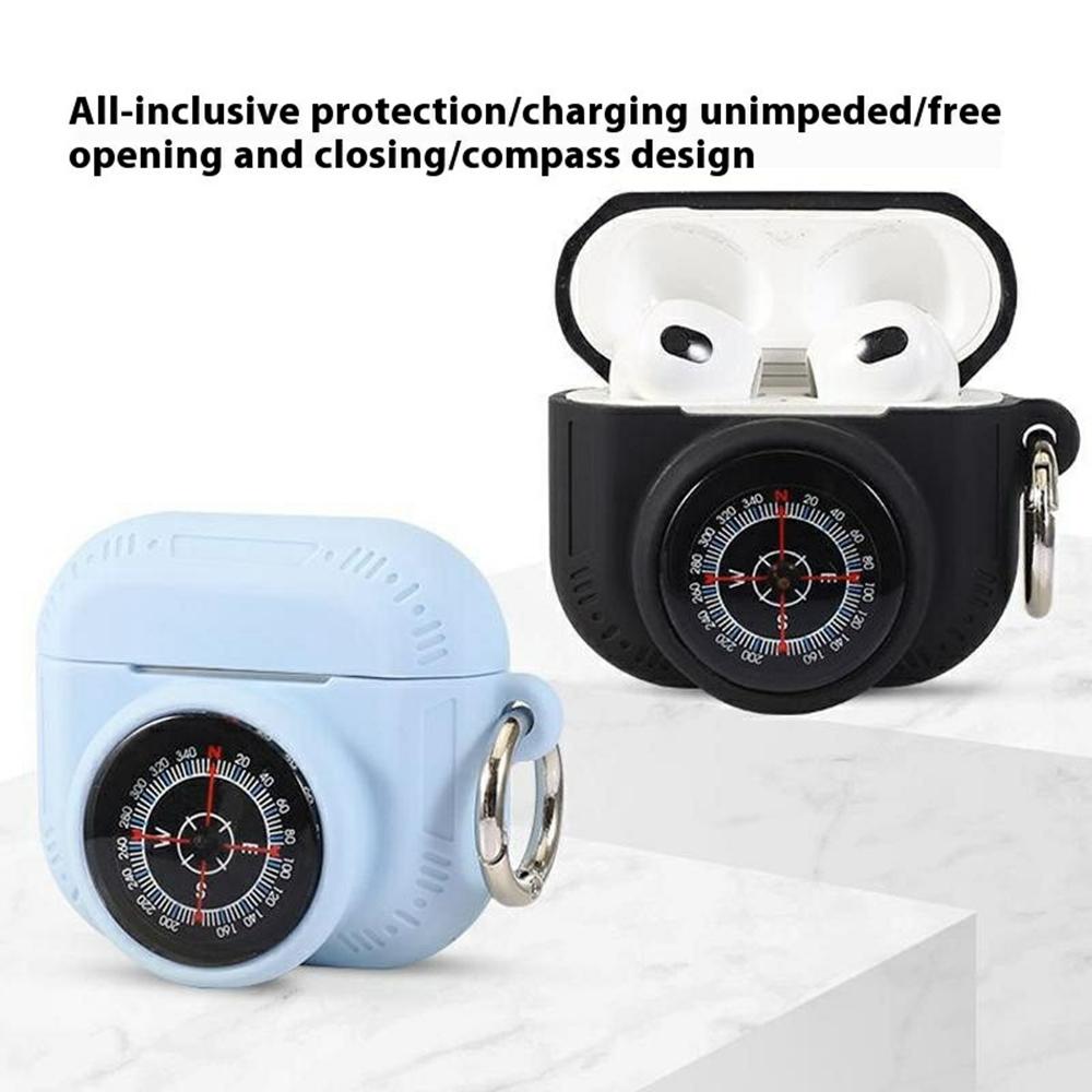 For AirPods 3/AirTag Combo Protective Case Compass Design Silicone Cover Set with Front and Back Films Mint Green
For AirPods 3/AirTag Combo Protective Case Compass Design Silicone Cover Set with Front and Back Films Mint Green