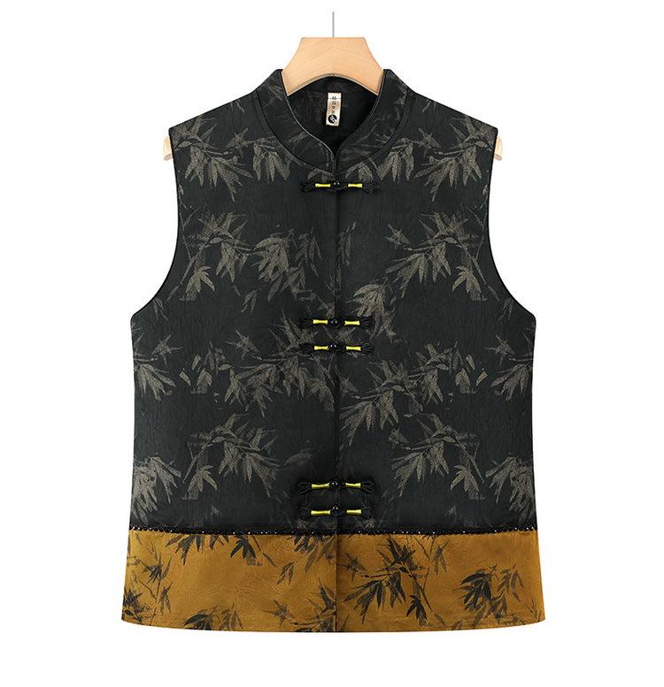 Bamboo Leaf Print Sleeveless Vest for Middle-Aged and Elderly Women, Plus Size, Loose Fit, Retro Fashion, Spring/Autumn Style 3XL (120-130 Jin) чорний
Bamboo Leaf Print Sleeveless Vest for Middle-Aged and Elderly Women, Plus Size, Loose Fit, Retro Fashion, Spring/Autumn Style 3XL (120-130 Jin) чорний