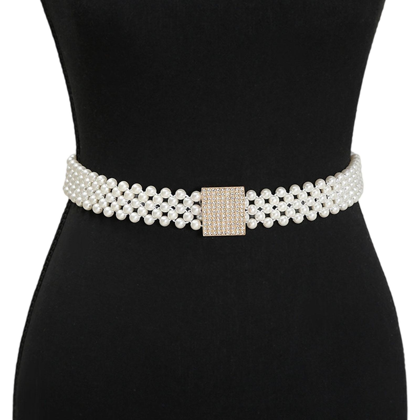 Elastic Waist Chain Belt For Women Pearls Crystal Decors Stretchable Waist Accessory With Skirts And Dresses Formal Event
Elastic Waist Chain Belt For Women Pearls Crystal Decors Stretchable Waist Accessory With Skirts And Dresses Formal Event