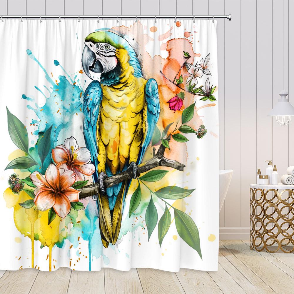 Parrot Shower Curtain Tropics Jungle Rainforest Watercolor Bird Palm Leaf Flower Floral Bathroom Decor Polyester Bath Curtain W60H190(CM)-1 Pcs
Parrot Shower Curtain Tropics Jungle Rainforest Watercolor Bird Palm Leaf Flower Floral Bathroom Decor Polyester Bath Curtain W60H190(CM)-1 Pcs