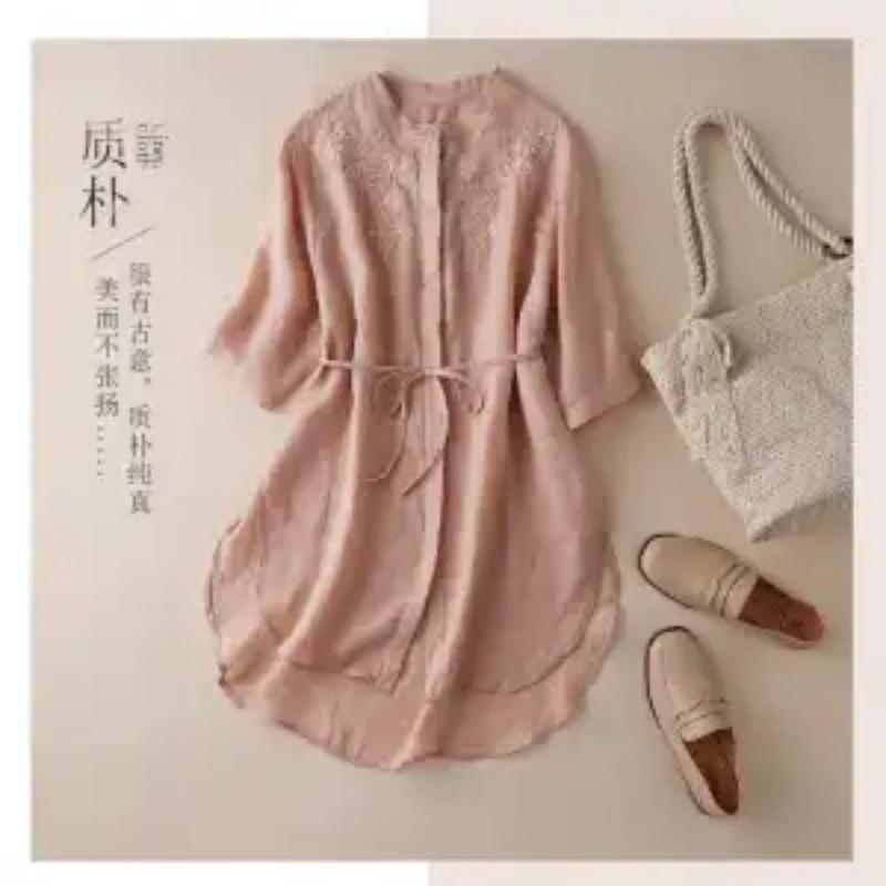 Women s Embroidered Linen Cotton Tie Waist Tunic Shirt M рожевий
Women s Embroidered Linen Cotton Tie Waist Tunic Shirt M рожевий