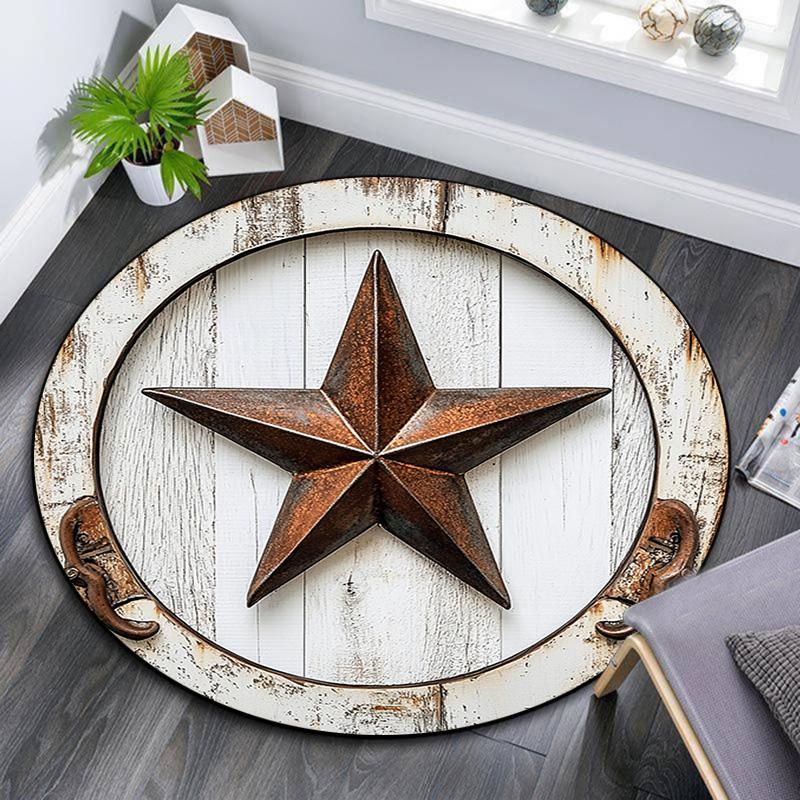 Rustic Star Round Area Rug,Carpet Rug for Living Room Bedroom Sofa Playroom Decor,Non-slip Floor Mat 80cmx80cm
Rustic Star Round Area Rug,Carpet Rug for Living Room Bedroom Sofa Playroom Decor,Non-slip Floor Mat 80cmx80cm