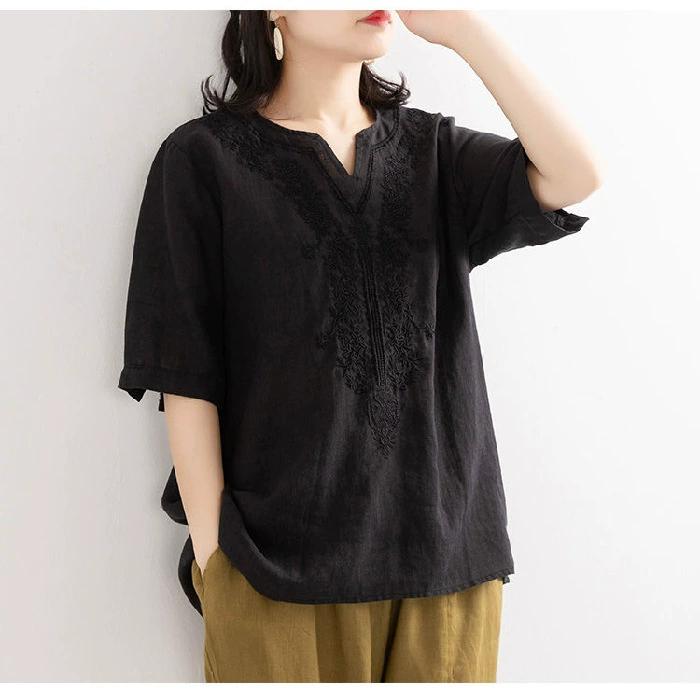 Новая рубашка из хлопка и льна с вышивкой и V-образным вырезом больших размеров 3XL чёрный
Новая рубашка из хлопка и льна с вышивкой и V-образным вырезом больших размеров 3XL чёрный