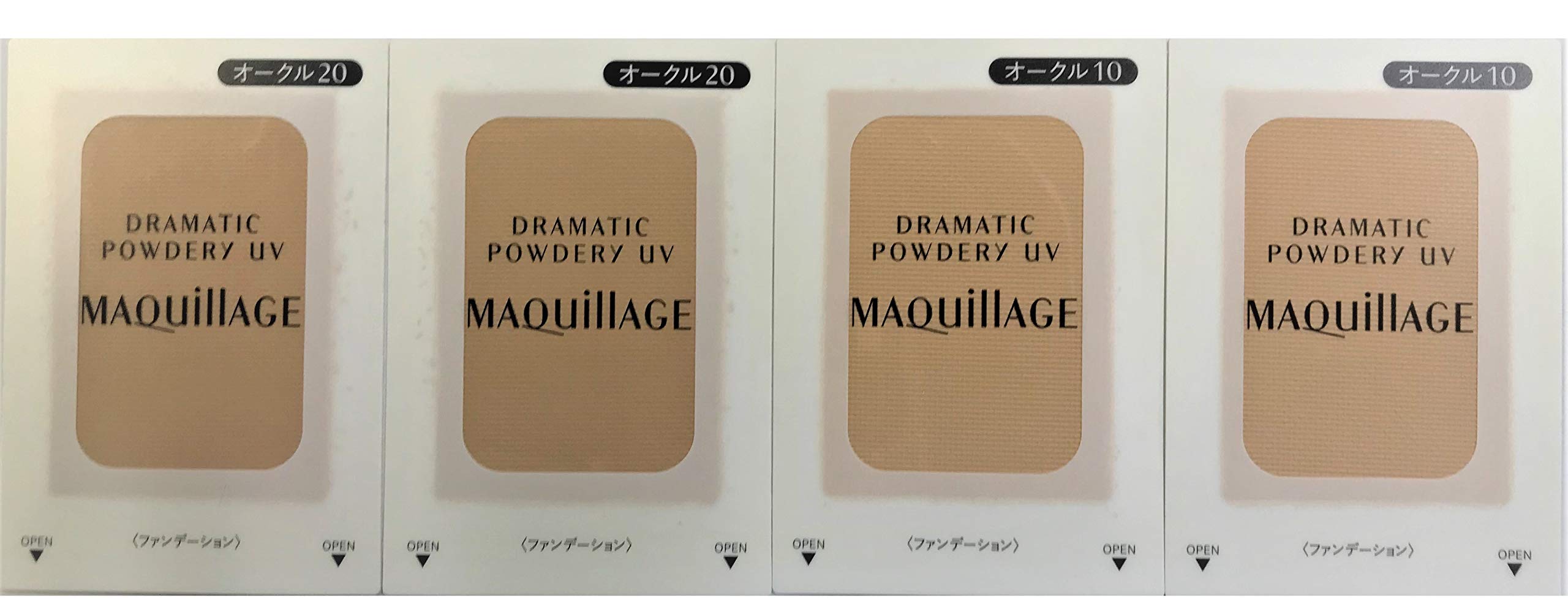 MAQUILLAGE Dramatic Powdery UV OC10 Dramatic Powdery UV OC20 Ochre 10 Ochre 1g Set (2 Samples) + (2 Samples) Foundation, Fragrance-Free, & 20, (x 4)
MAQUILLAGE Dramatic Powdery UV OC10 Dramatic Powdery UV OC20 Ochre 10 Ochre 1g Set (2 Samples) + (2 Samples) Foundation, Fragrance-Free, & 20, (x 4)