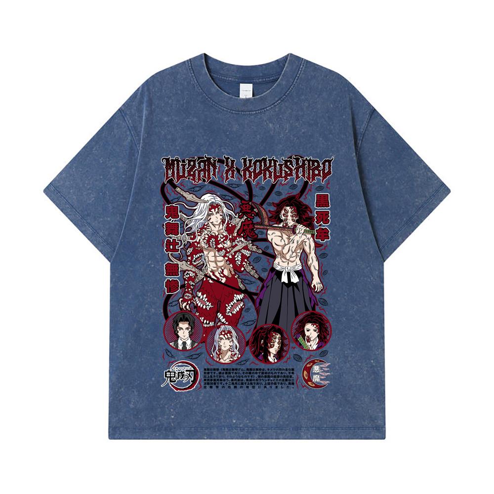 275 GSM Washed T-shirts 100% Cotton Demon Slayer V14 Muzan Kokushibo Print Unisex Heavy Cotton T Shirt 2XL королівський синій колір
275 GSM Washed T-shirts 100% Cotton Demon Slayer V14 Muzan Kokushibo Print Unisex Heavy Cotton T Shirt 2XL королівський синій колір