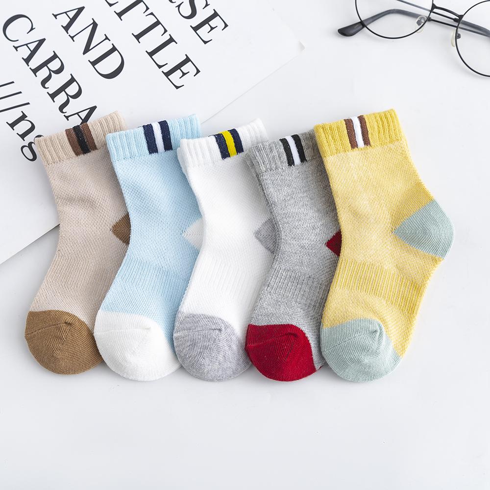 5 пар/лот 2-9 лет Детские носки Летние Хлопковые Цветная Лоскутная Вязка Детские Носки Красочные Девочки Сетка Милые Новорожденные Мальчики Малыши Носки Детские 7-9T
