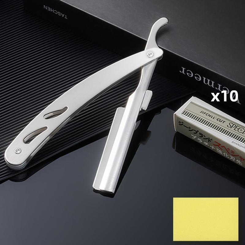 GIANXl Manual Folding Shaver Stainless Steel Straight Edge Razor With Blades Professional Sharp Barber Shaving Beard Cutter
GIANXl Manual Folding Shaver Stainless Steel Straight Edge Razor With Blades Professional Sharp Barber Shaving Beard Cutter