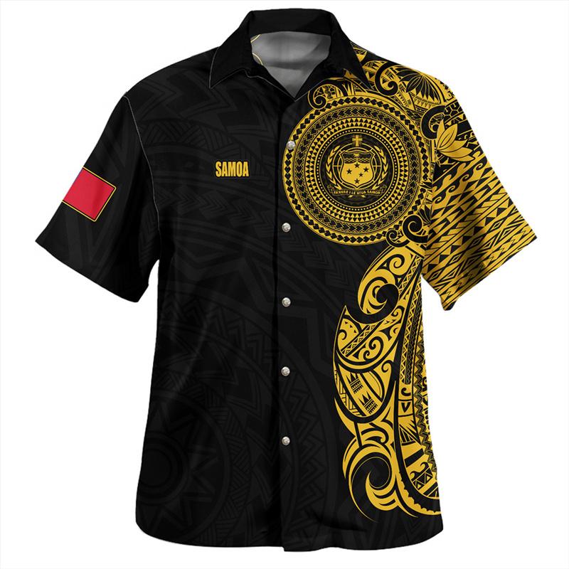 Samoa Polynesian Hawaiian Shirts For Men Design Short Sleeves Lapel Blouse Tops Women Summer Casual 5XL
Samoa Polynesian Hawaiian Shirts For Men Design Short Sleeves Lapel Blouse Tops Women Summer Casual 5XL