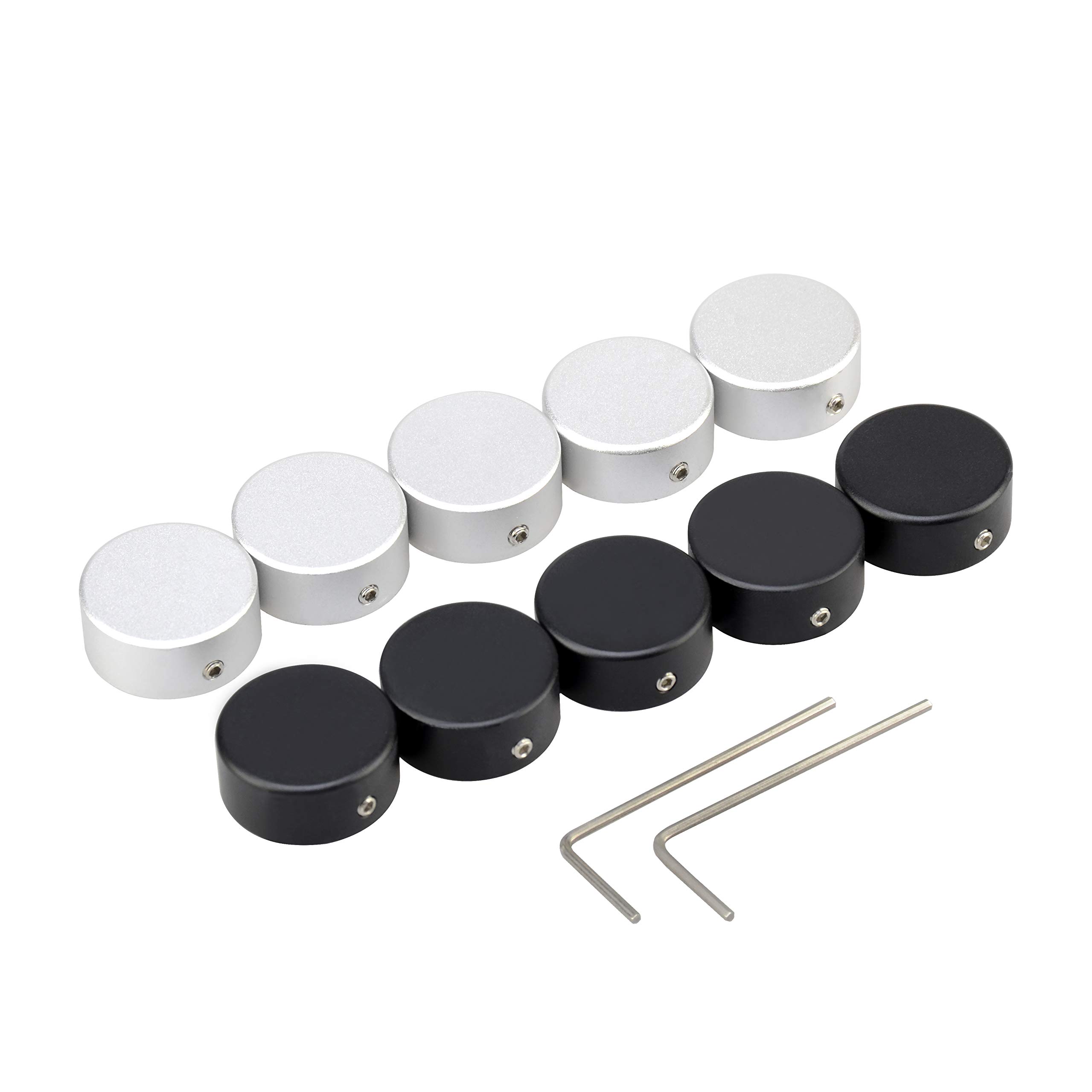 Guitar Effects Cap Effector Footswitch Hat Fixed with 3 Screws 10PCSSet Guitar Effects Pedal footswitch Hat (Silver & Black)
Guitar Effects Cap Effector Footswitch Hat Fixed with 3 Screws 10PCSSet Guitar Effects Pedal footswitch Hat (Silver & Black)