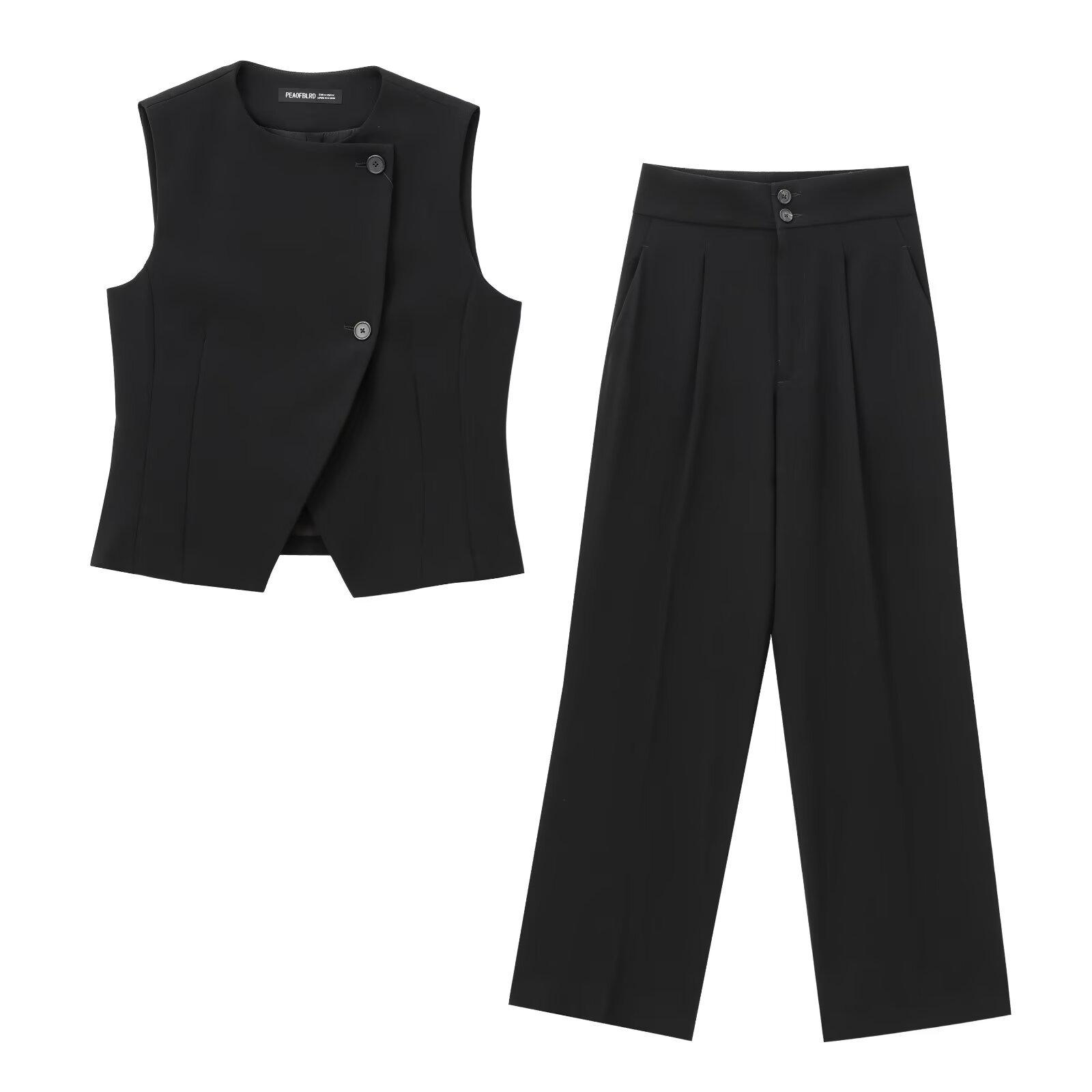 European & American Style Asymmetrical Sleeveless Vest and Casual Pants Set Women s Fashion 2025 Extra Small
European & American Style Asymmetrical Sleeveless Vest and Casual Pants Set Women s Fashion 2025 Extra Small