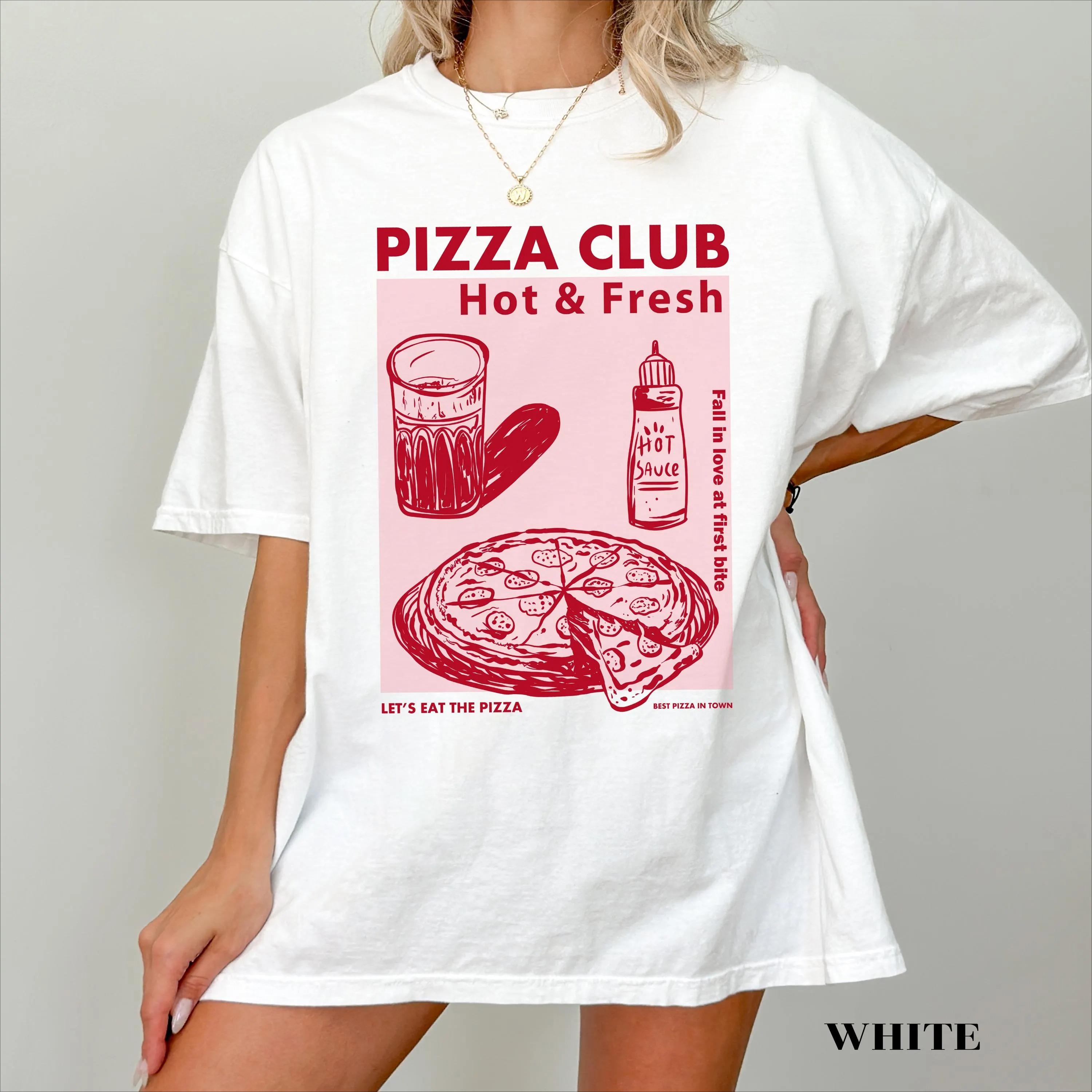 Plus Size Summer Womens Vintage Pizza Club Graphic TShirt Cotton Breathable Stylish Versatile Street Style Oversized 4XL
Plus Size Summer Womens Vintage Pizza Club Graphic TShirt Cotton Breathable Stylish Versatile Street Style Oversized 4XL