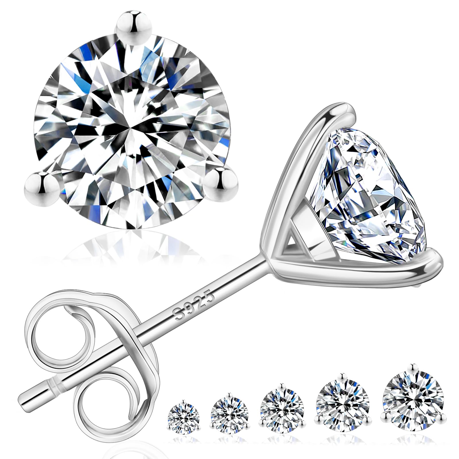 KRKC Moissanite Earrings for Women and Hypoallergenic Sterling Silver with a Single Diamond and Binaural Perfect for Birthdays or Includes GRA
KRKC Moissanite Earrings for Women and Hypoallergenic Sterling Silver with a Single Diamond and Binaural Perfect for Birthdays or Includes GRA