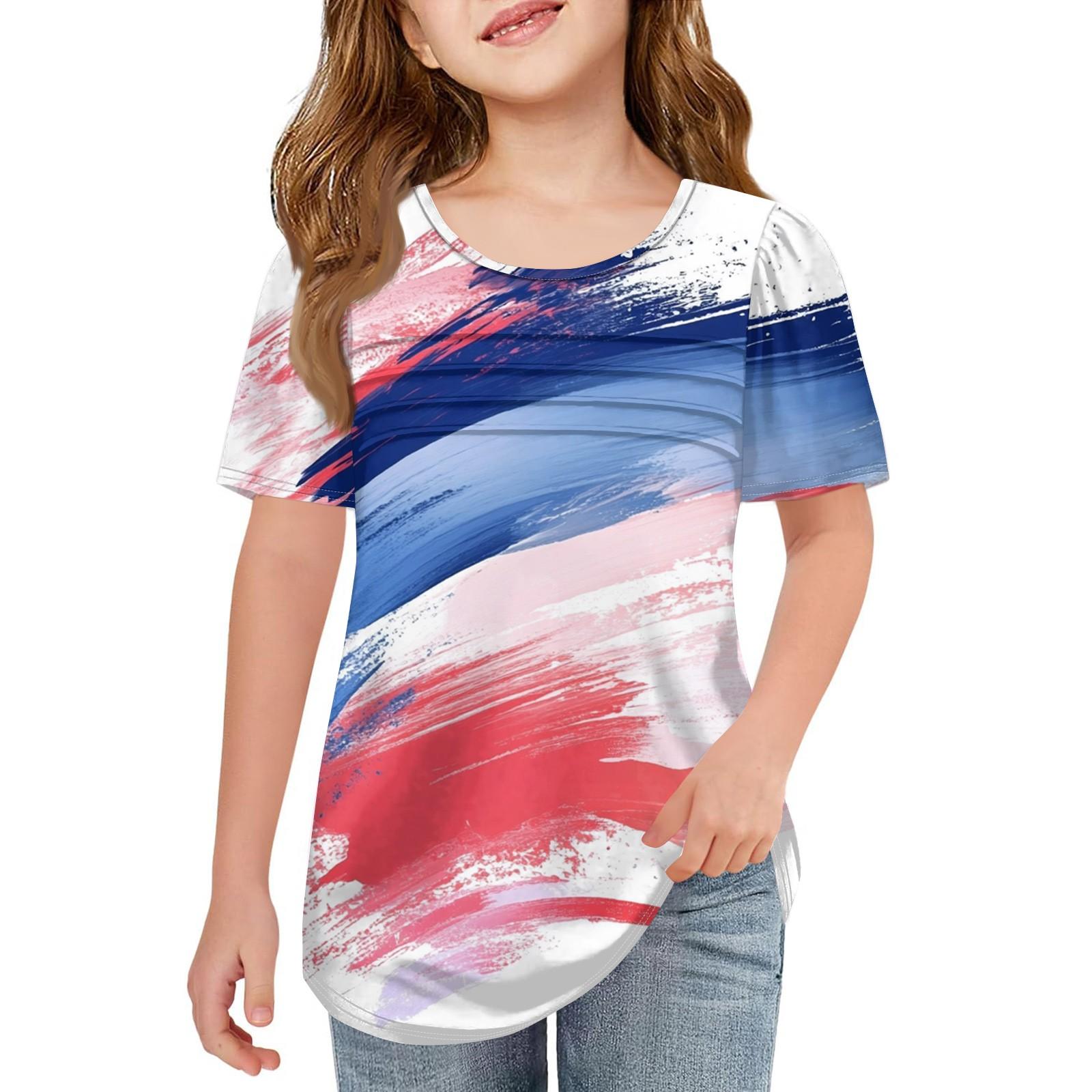 Детская плиссированная футболка с коротким рукавом, летняя футболка с круглым вырезом и принтом «День независимости» 110
Детская плиссированная футболка с коротким рукавом, летняя футболка с круглым вырезом и принтом «День независимости» 110