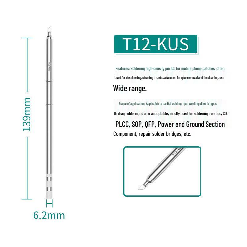 T12 Soldering Blade Tip Integrated Outer Heated Iron Tip Hanqi Accessory
T12 Soldering Blade Tip Integrated Outer Heated Iron Tip Hanqi Accessory