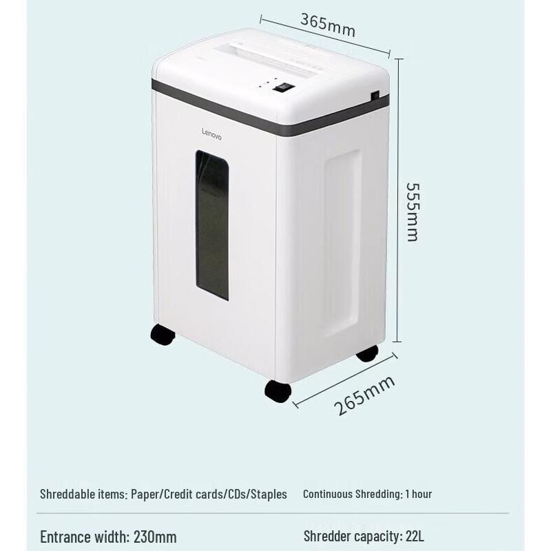 Lenovo P-5 High-Security Office Paper Shredder CN plug (adapter included)
Lenovo P-5 High-Security Office Paper Shredder CN plug (adapter included)