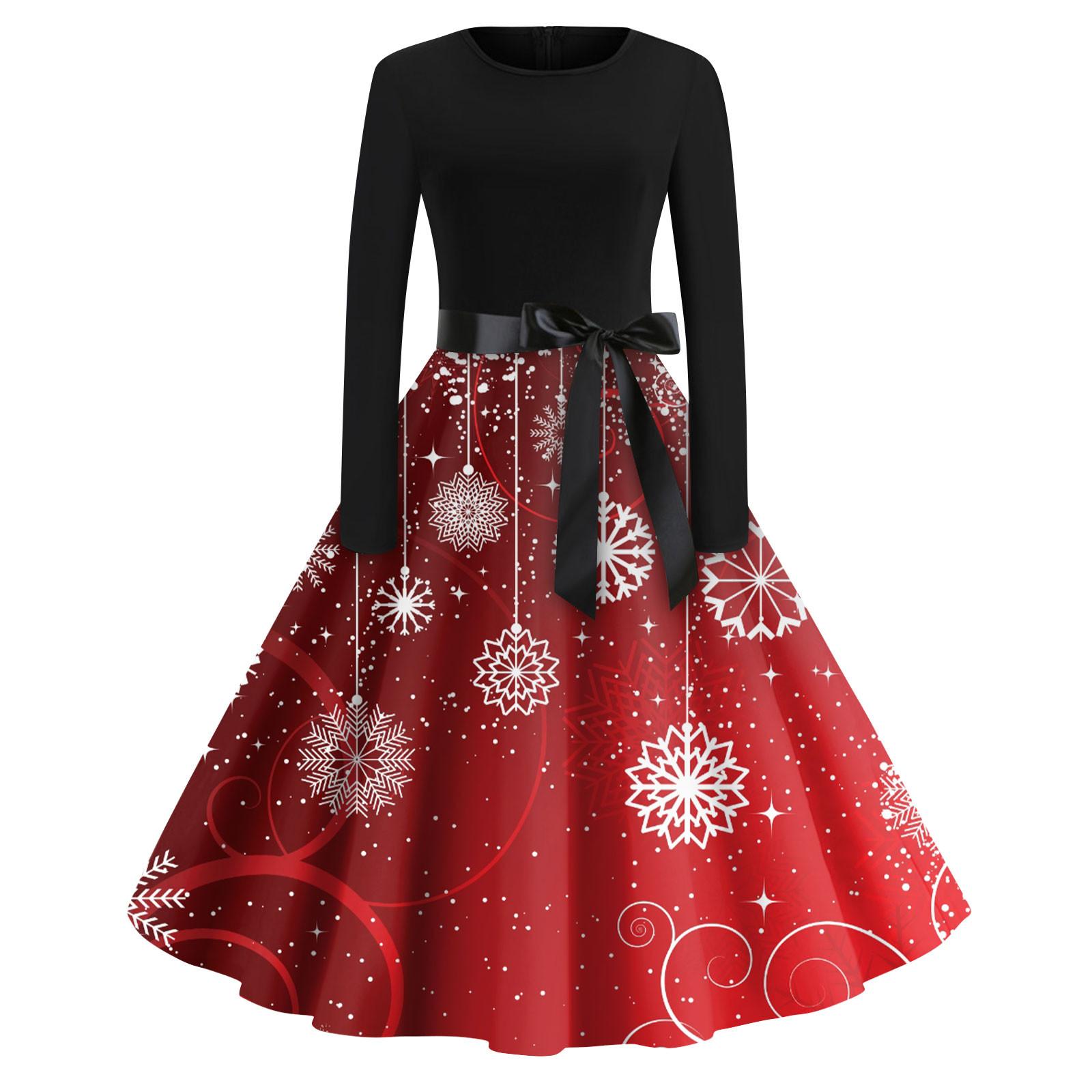 Женская мода с круглым вырезом, повседневные тонкие рождественские платья с длинным рукавом и принтом XXXXXL винный
Женская мода с круглым вырезом, повседневные тонкие рождественские платья с длинным рукавом и принтом XXXXXL винный