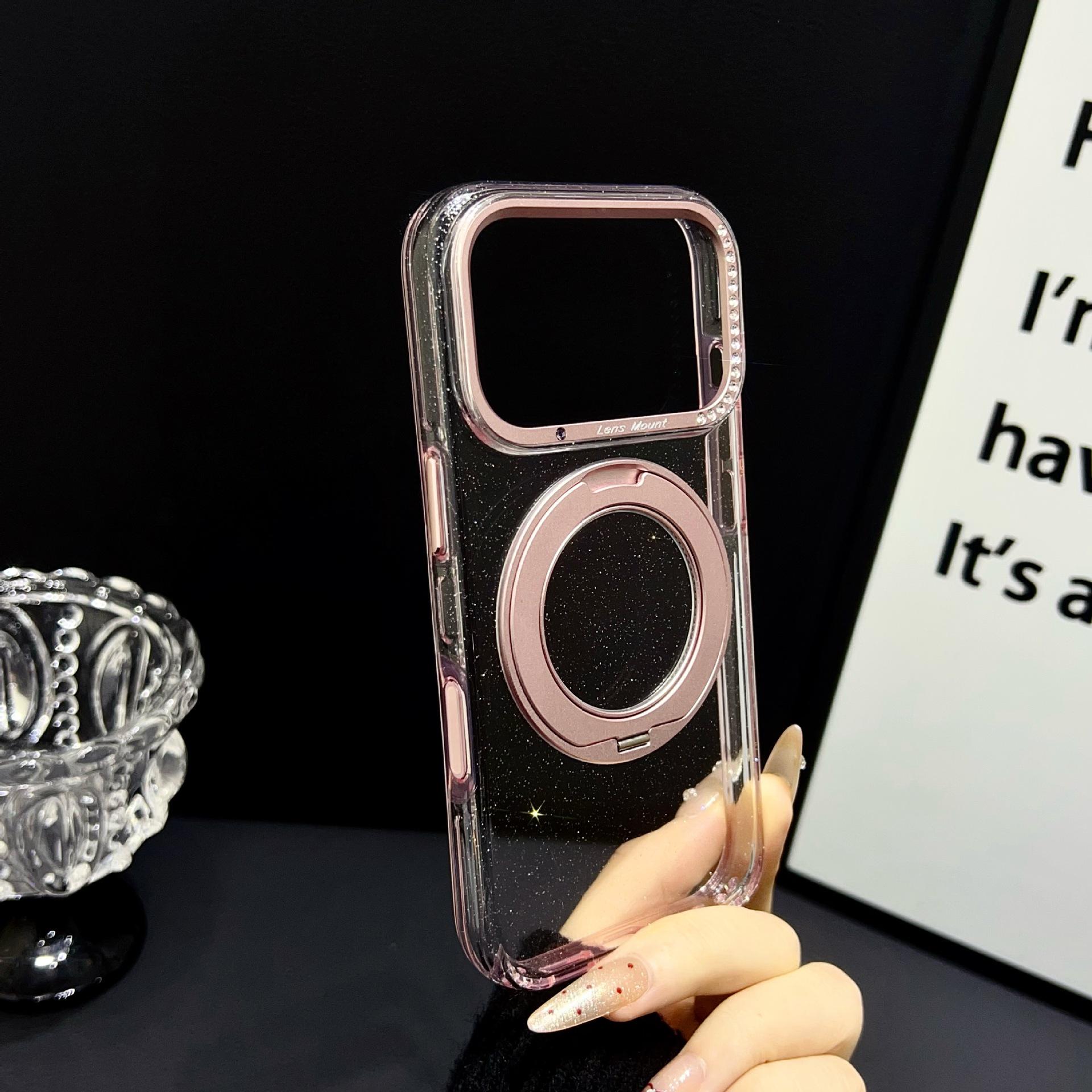 Compatible with iPhone 17 Pro Max Transparent Glitter Rotating Bracket Protective Case for Women For iPhone 17Pro
Compatible with iPhone 17 Pro Max Transparent Glitter Rotating Bracket Protective Case for Women For iPhone 17Pro