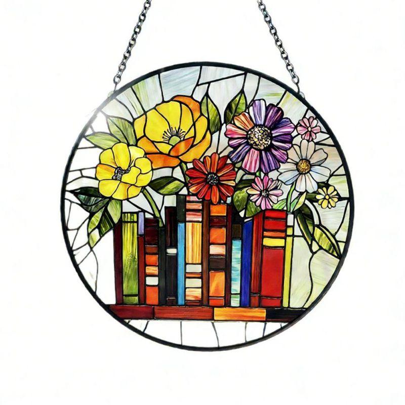 20*20cm Round Colored Glass Ornaments Window Hanging Suncatcher
20*20cm Round Colored Glass Ornaments Window Hanging Suncatcher