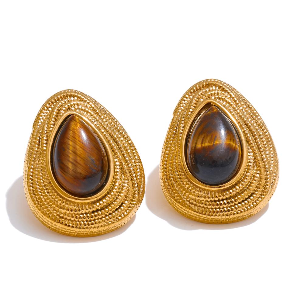 Yhpup Water Drop Natural Stone Fashion Geometric Daily Stud Earrings Vintage Tiger Lapis Lazuli Charm Jewelry Gold Color PVD
Yhpup Water Drop Natural Stone Fashion Geometric Daily Stud Earrings Vintage Tiger Lapis Lazuli Charm Jewelry Gold Color PVD
