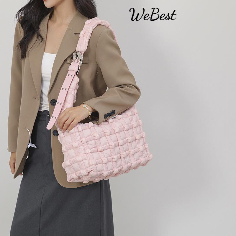 New Checkered Cloud Bag, A Niche Korean Puff Pleated Crossbody Handbag 35*15*24 озеро синього кольору
New Checkered Cloud Bag, A Niche Korean Puff Pleated Crossbody Handbag 35*15*24 озеро синього кольору