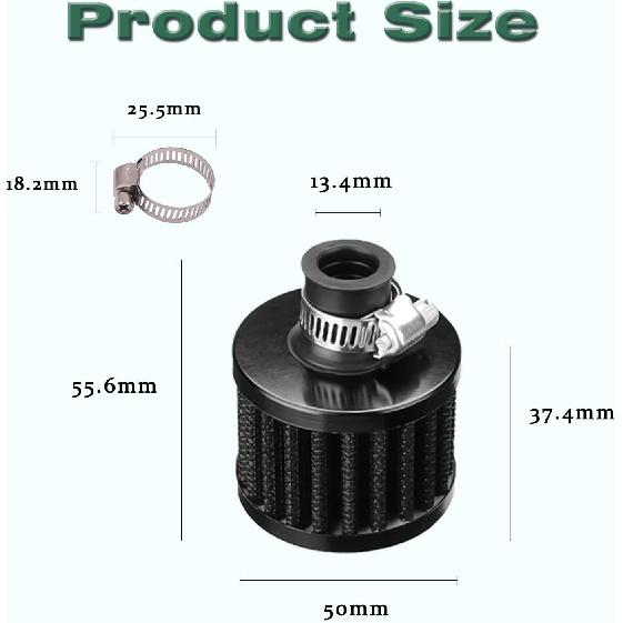 2Pcs Air Filter Valve Cover Breather, 12mm/ 0.47 Crankcase Breather Filter, Turbo Vent Air Intake Filter Cleaner for Car and Motorcycle
2Pcs Air Filter Valve Cover Breather, 12mm/ 0.47 Crankcase Breather Filter, Turbo Vent Air Intake Filter Cleaner for Car and Motorcycle