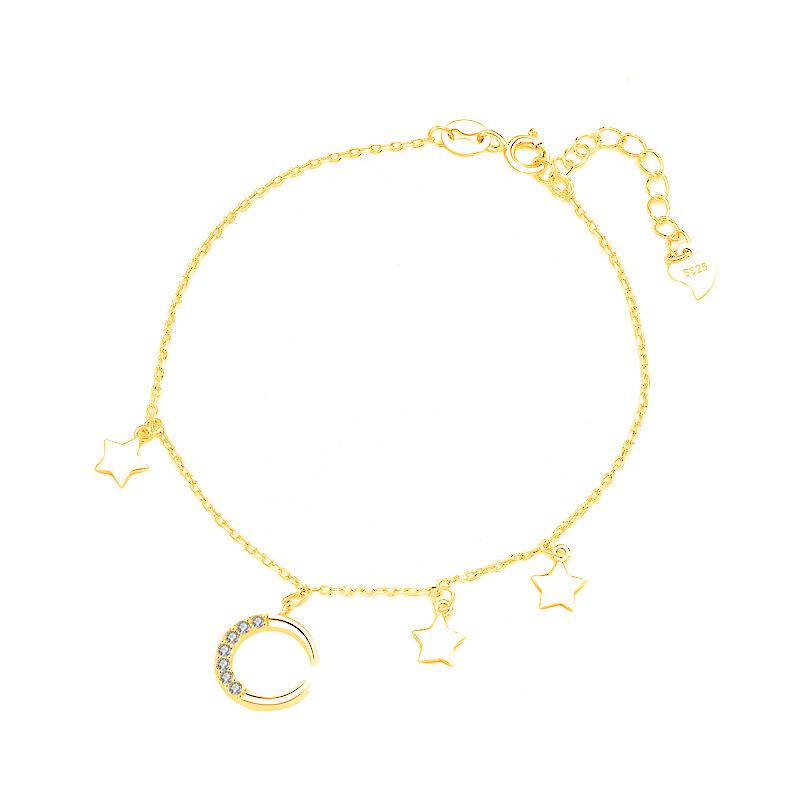 925 Sterling Silver Moon and Star Bracelet for Women - Niche Design Bangle with Tassel, Versatile and Simple. 925 Sterling Silver
925 Sterling Silver Moon and Star Bracelet for Women - Niche Design Bangle with Tassel, Versatile and Simple. 925 Sterling Silver