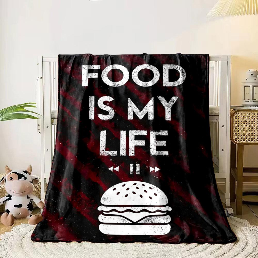 Bold white text and a burger graphic on a black and red striped background. for all seasons blanket lunch break throw gift 80cm x 120cm
Bold white text and a burger graphic on a black and red striped background. for all seasons blanket lunch break throw gift 80cm x 120cm