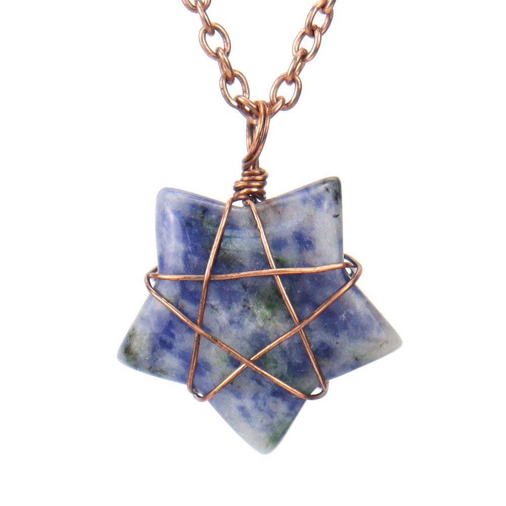 Hand-Wound Retro Natural Crystal Agate Pentagram, Amethyst Star Necklace N582 ляпіс-лазур кольору
Hand-Wound Retro Natural Crystal Agate Pentagram, Amethyst Star Necklace N582 ляпіс-лазур кольору