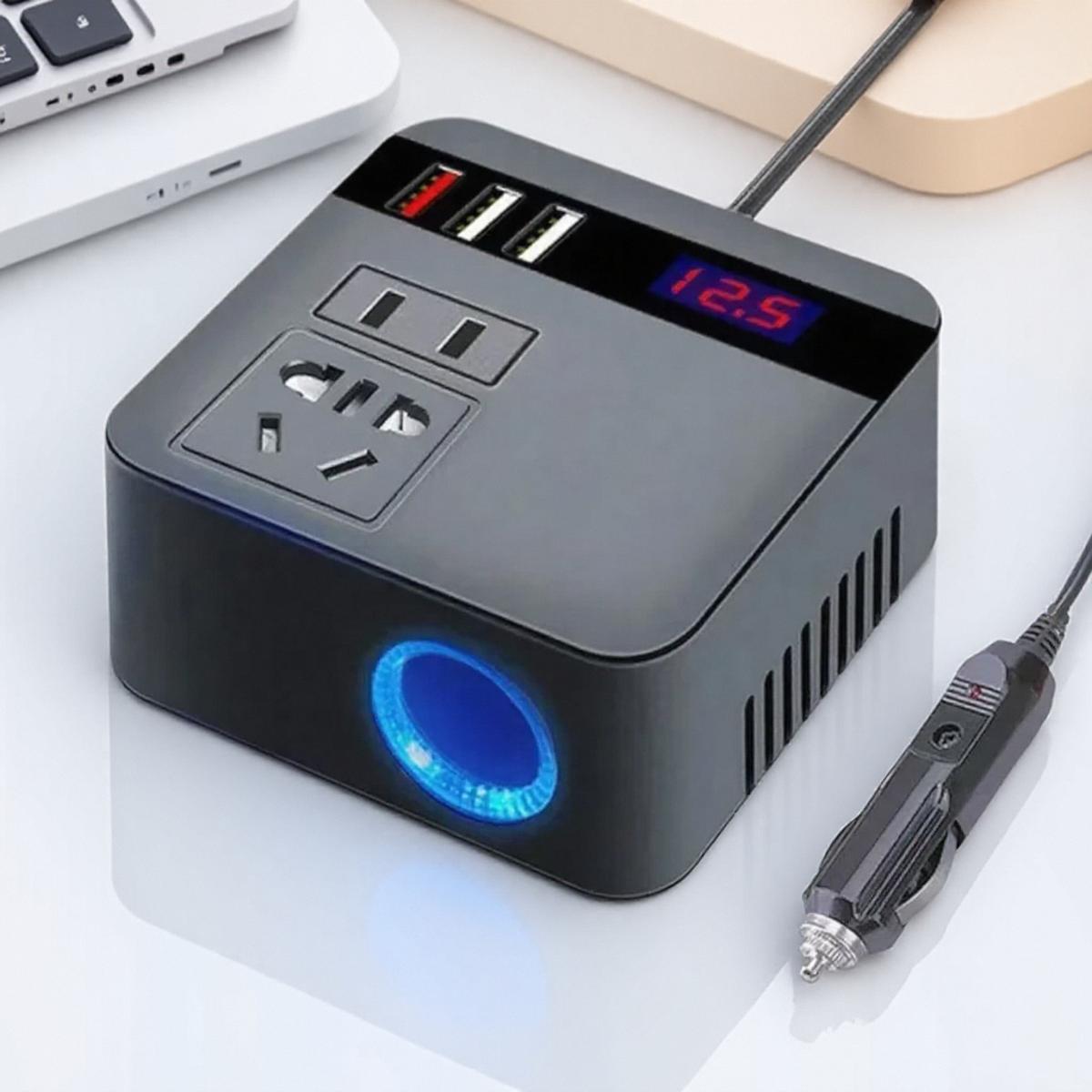150W Car Power Inverter DC12V/24V to AC110V/220V with LED Display Sockets Fast Charging for Automobiles чорний
150W Car Power Inverter DC12V/24V to AC110V/220V with LED Display Sockets Fast Charging for Automobiles чорний