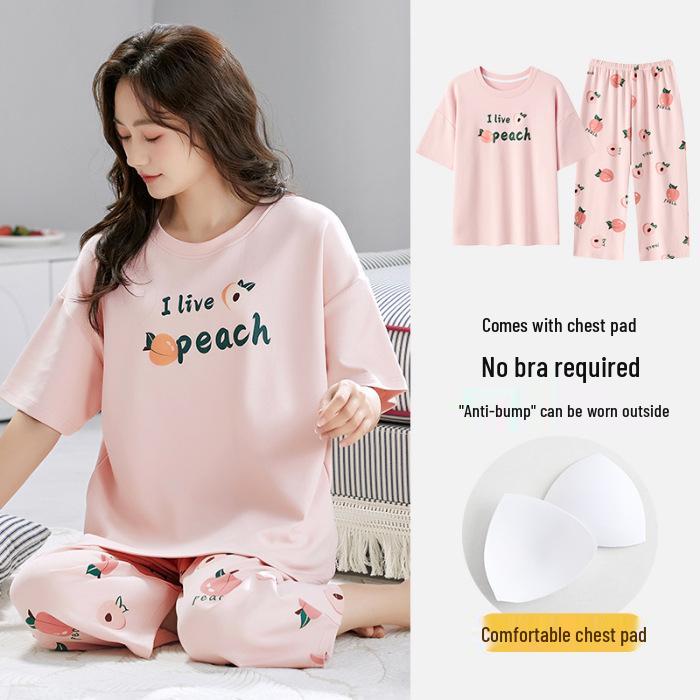 Women s Stretchy Summer Pajamas with Built-in Bra, Short Sleeve Top & Three-Quarter Pants, Round Neck, Pullover, Thin 2-Piece Set for Outdoor Wear. M
Women s Stretchy Summer Pajamas with Built-in Bra, Short Sleeve Top & Three-Quarter Pants, Round Neck, Pullover, Thin 2-Piece Set for Outdoor Wear. M