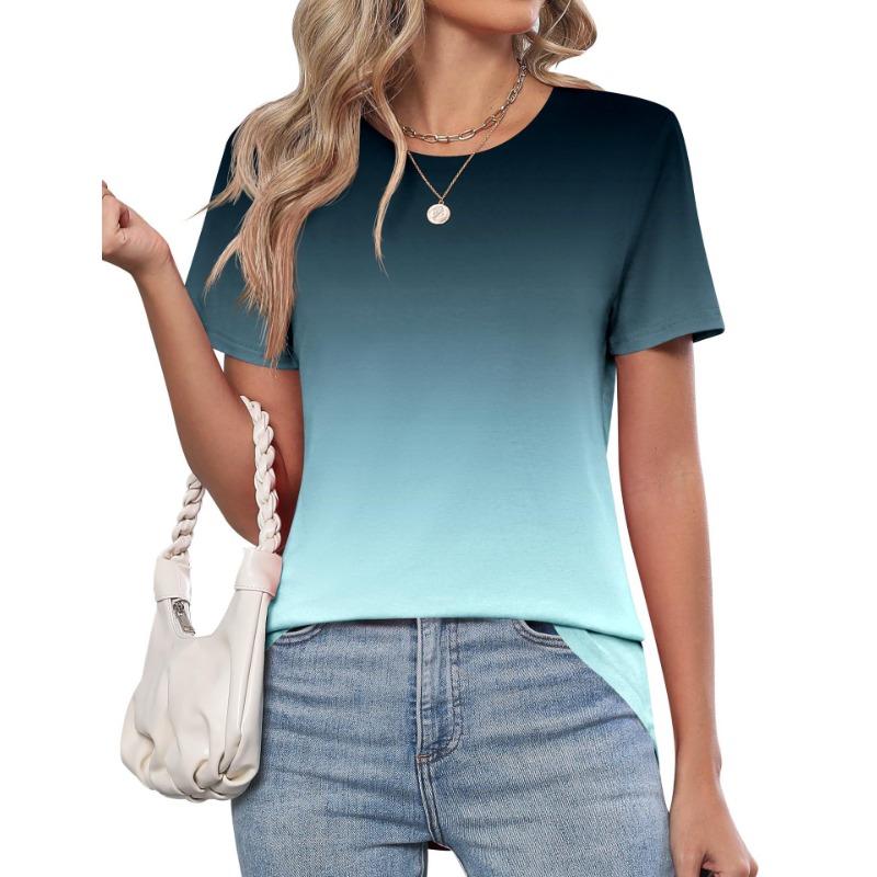 Casual and Versatile High-quality Color Gradient Short Sleeved Round Neck Women s T-shirts XS
Casual and Versatile High-quality Color Gradient Short Sleeved Round Neck Women s T-shirts XS