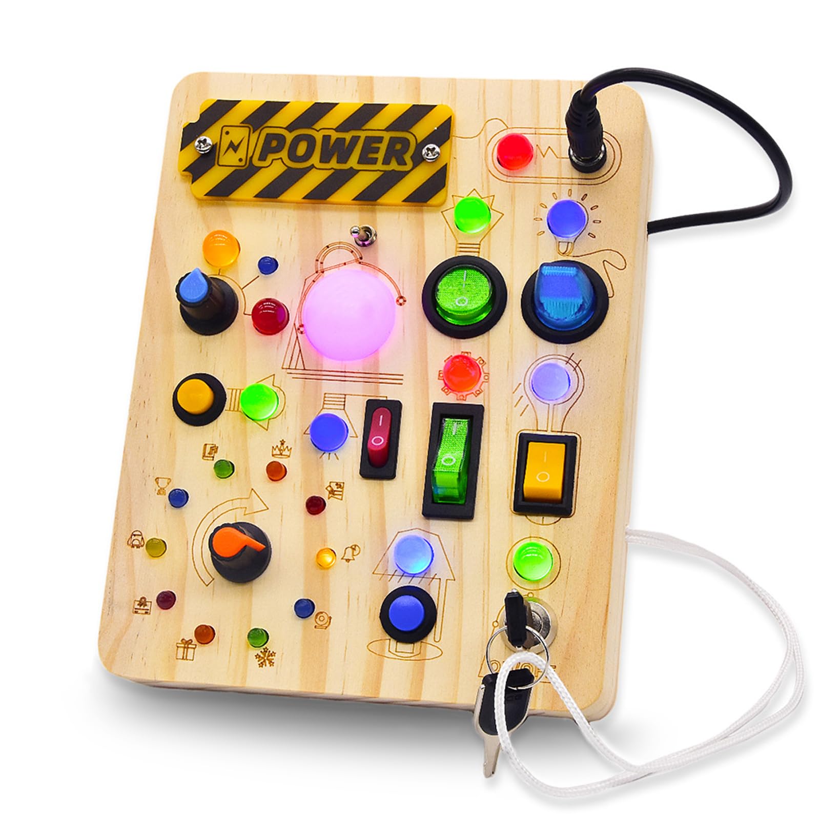 XINBAOHONG Toddler Educational Toy Busy Board Switch Toy Button with 23 LED Lights Montessori Education 12 Types of Switches Buttons Ages 3 and Up
XINBAOHONG Toddler Educational Toy Busy Board Switch Toy Button with 23 LED Lights Montessori Education 12 Types of Switches Buttons Ages 3 and Up