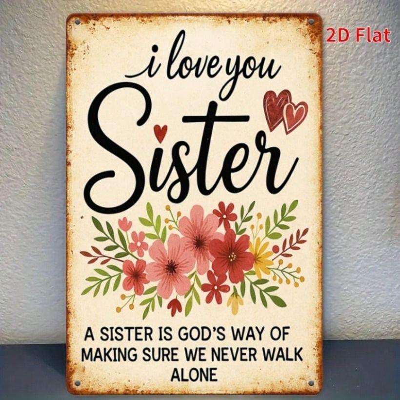 Metal Wall Art Sign, Gift for Sister Religious Quote, Vintage Tin Poster for Bedroom
Metal Wall Art Sign, Gift for Sister Religious Quote, Vintage Tin Poster for Bedroom
