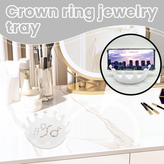 Crown Ring Dish Decorative Jewelry Tray Dresser Jewelry Organizer Desktop Trinket Holder for Rings Necklaces Earrings Keys білий
Crown Ring Dish Decorative Jewelry Tray Dresser Jewelry Organizer Desktop Trinket Holder for Rings Necklaces Earrings Keys білий