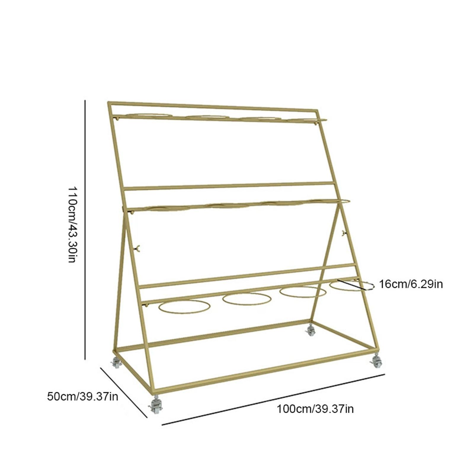 Стойка для цветов 3 яруса Металлический золотой каркас Металлическая полка Вместимость 12 бочек с колесами и ножным тормозом для магазина свежих цветов
Стойка для цветов 3 яруса Металлический золотой каркас Металлическая полка Вместимость 12 бочек с колесами и ножным тормозом для магазина свежих цветов