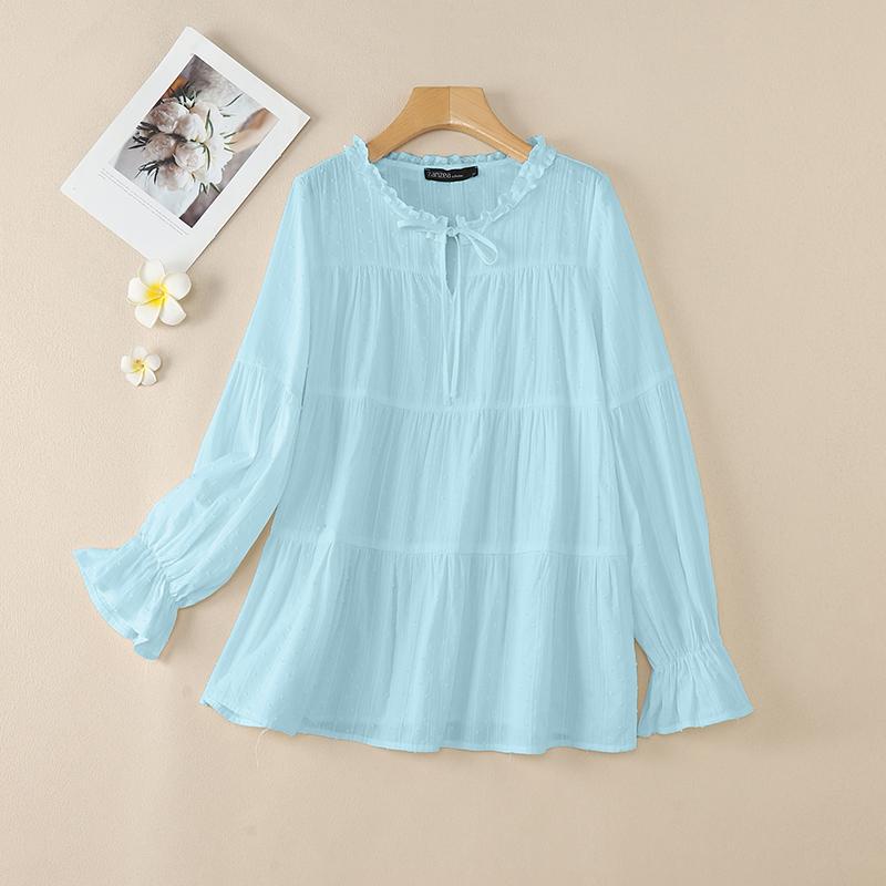 Жіноча повсякденна бавовняна блузка з круглим вирізом ZANZEA з довгим рукавом 3XL синій
Жіноча повсякденна бавовняна блузка з круглим вирізом ZANZEA з довгим рукавом 3XL синій