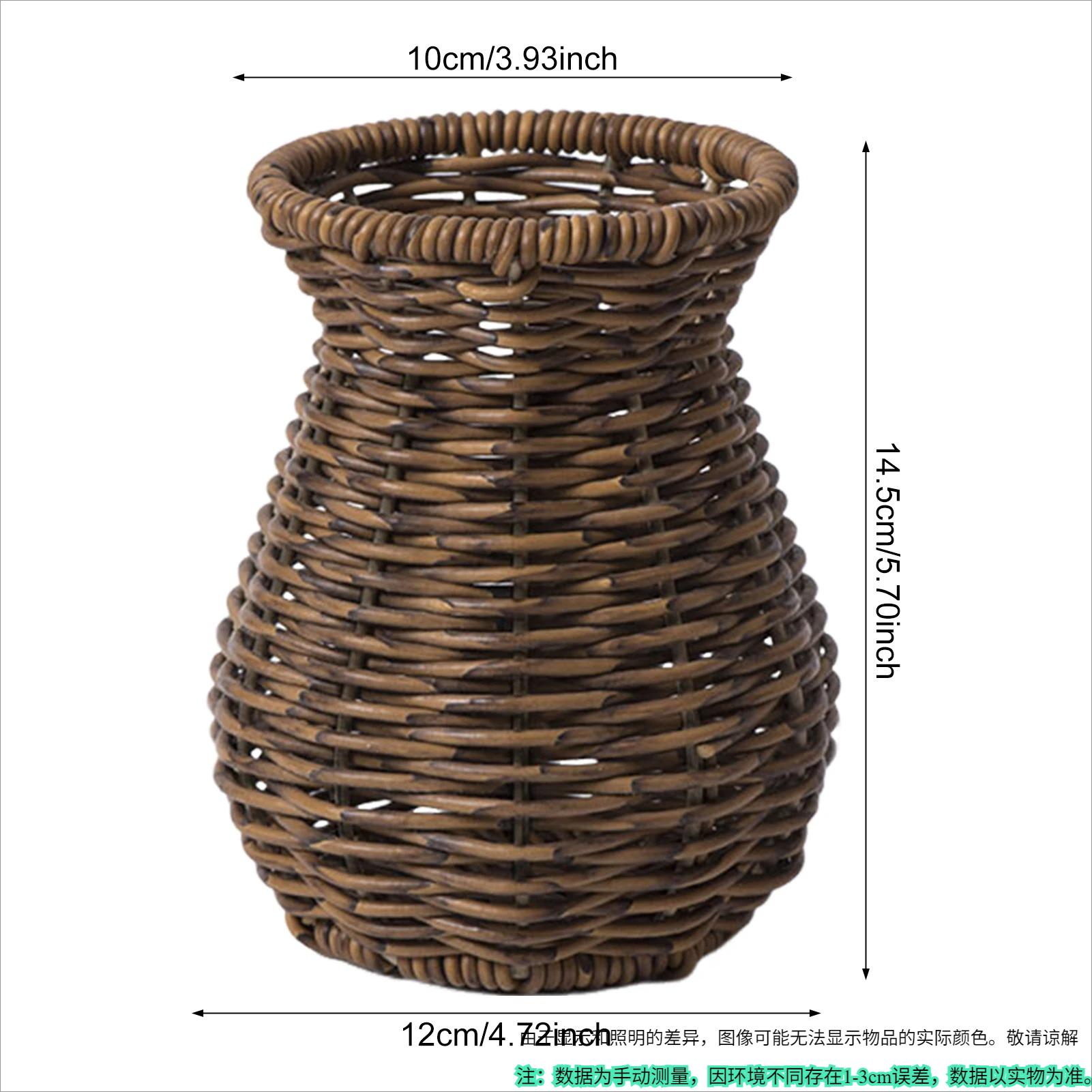 Handwoven Plastic Rattan Flower Vase For Dried Flowers Creative Household Decoration Centerpiece Office Effect Chic Flower Pot
Handwoven Plastic Rattan Flower Vase For Dried Flowers Creative Household Decoration Centerpiece Office Effect Chic Flower Pot