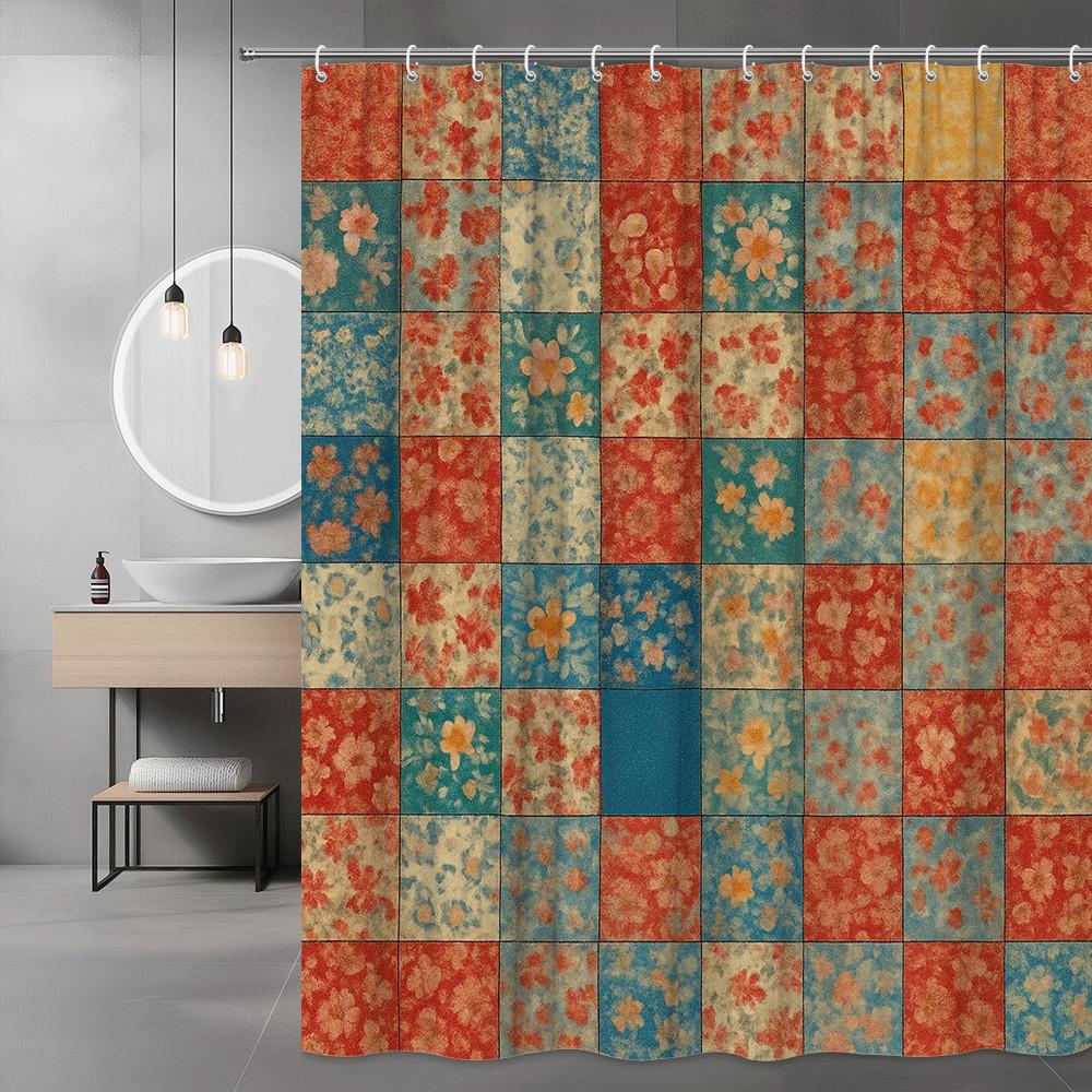 Retro Patchwork Floral Shower Curtain Vintage Color Blocks With Flowers Boho Style Bathroom Decor Waterproof Quick Setup W60H190(CM)-1 Pcs
Retro Patchwork Floral Shower Curtain Vintage Color Blocks With Flowers Boho Style Bathroom Decor Waterproof Quick Setup W60H190(CM)-1 Pcs