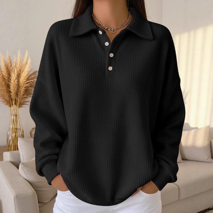 White Waffle Knit Long Sleeve Slimming Collar Top for Women XL чорний
White Waffle Knit Long Sleeve Slimming Collar Top for Women XL чорний