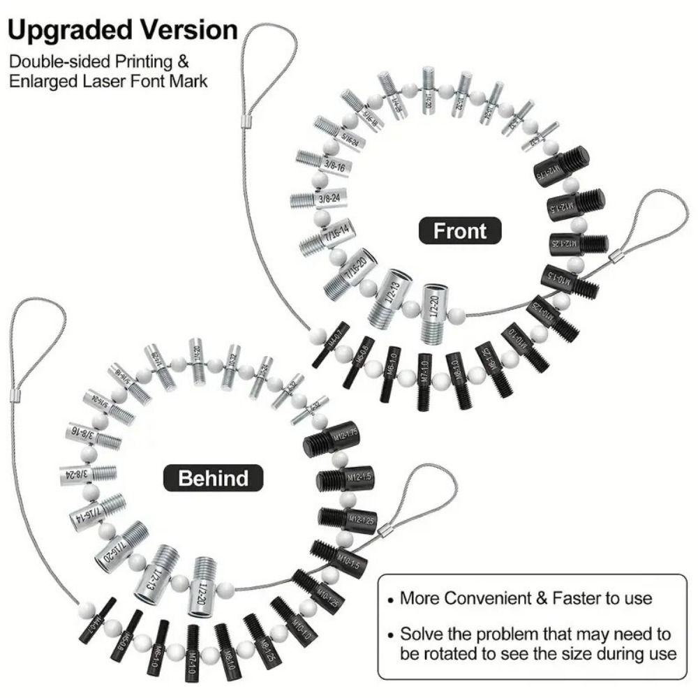 26Pcs Nut and Bolt Thread Checker Set Precise Thread Measuring Tools Thread Identifier Gauge 26Pcs
26Pcs Nut and Bolt Thread Checker Set Precise Thread Measuring Tools Thread Identifier Gauge 26Pcs
