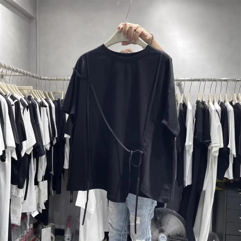Designed Short-sleeved T-shirt Summer Loose Pure Cotton Irregular Tie Top 4XL чорний
Designed Short-sleeved T-shirt Summer Loose Pure Cotton Irregular Tie Top 4XL чорний